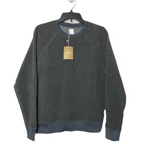 Patagonia Sweater Mens Sz XS Gray‎ Reversible Shearling Crew Neck Long Sleeves